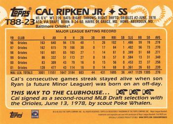 2023 Topps - 1988 Topps Baseball 35th Anniversary (Series One) #T88-23 Cal Ripken Jr. Back