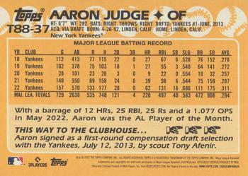2023 Topps - 1988 Topps Baseball 35th Anniversary (Series One) #T88-37 Aaron Judge Back