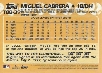 2023 Topps - 1988 Topps Baseball 35th Anniversary (Series One) #T88-39 Miguel Cabrera Back
