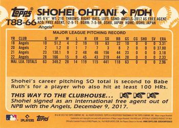 2023 Topps - 1988 Topps Baseball 35th Anniversary (Series One) #T88-66 Shohei Ohtani Back