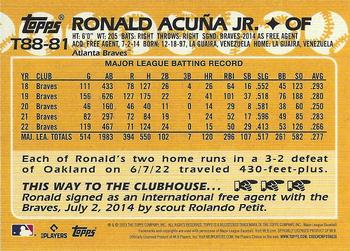 2023 Topps - 1988 Topps Baseball 35th Anniversary (Series One) #T88-81 Ronald Acuña Jr. Back