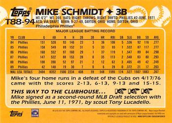 2023 Topps - 1988 Topps Baseball 35th Anniversary (Series One) #T88-94 Mike Schmidt Back