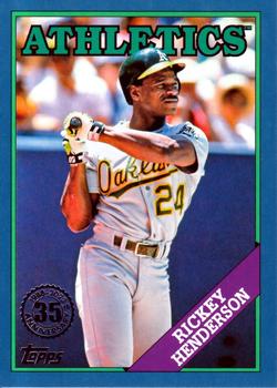 2023 Topps - 1988 Topps Baseball 35th Anniversary Blue (Series One) #T88-60 Rickey Henderson Front
