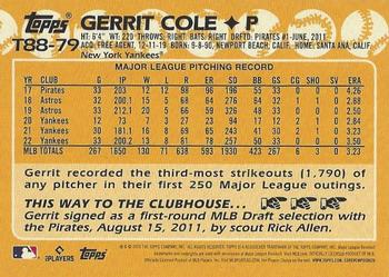 2023 Topps - 1988 Topps Baseball 35th Anniversary Blue (Series One) #T88-79 Gerrit Cole Back
