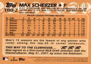 2023 Topps - 1988 Topps Baseball 35th Anniversary Black (Series One) #T88-2 Max Scherzer Back