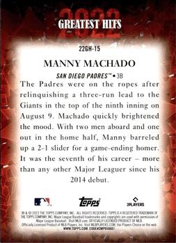 2023 Topps - 2022 Greatest Hits #22GH-15 Manny Machado Back