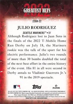 2023 Topps - 2022 Greatest Hits #22GH-22 Julio Rodriguez Back