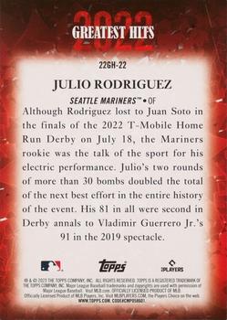 2023 Topps - 2022 Greatest Hits Blue #22GH-22 Julio Rodriguez Back