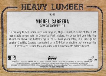 2023 Topps - Heavy Lumber #HL-20 Miguel Cabrera Back