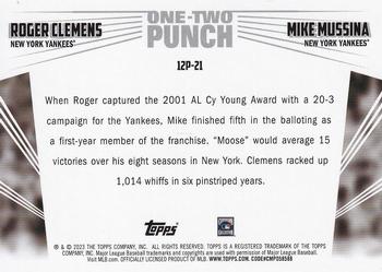 2023 Topps - One-Two Punch Blue #12P-21 Roger Clemens / Mike Mussina Back