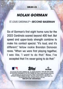 2023 Topps - Stars of MLB Chrome #SMLBC-23 Nolan Gorman Back