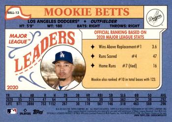 2023 Topps - 1988 Topps League Leaders Oversized Box Toppers #88LL-13 Mookie Betts Back