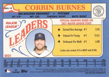 2023 Topps - 1988 Topps League Leaders Oversized Box Toppers #88LL-18 Corbin Burnes Back