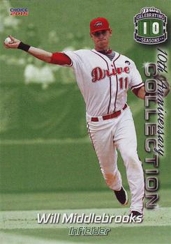 2015 Choice Greenville Drive 10th Anniversary Collection #30 Will Middlebrooks Front