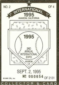 1995 Anaheim International Expo Baseball's Ironmen #2 Cal Ripken, Jr. Back