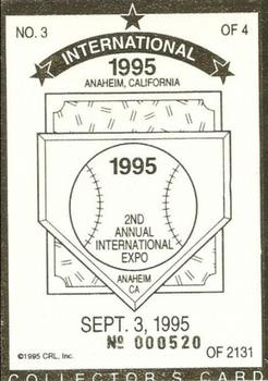 1995 Anaheim International Expo Baseball's Ironmen #3 Cal Ripken, Jr. Back