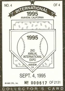 1995 Anaheim International Expo Baseball's Ironmen #4 Cal Ripken, Jr. Back