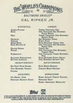 2022 Topps Allen & Ginter Chrome #68 Cal Ripken Jr. Back