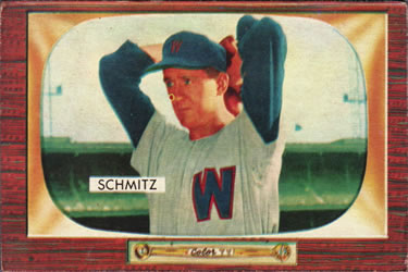 1955 Bowman #105 Johnny Schmitz Front