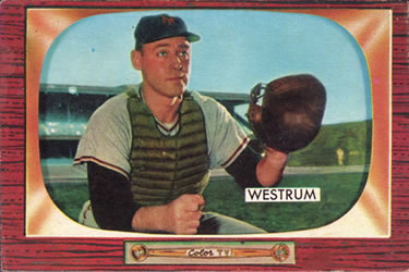 1955 Bowman #141 Wes Westrum Front