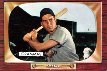 1955 Bowman #186 Alex Grammas Front