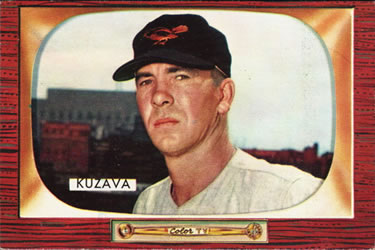 1955 Bowman #215 Bob Kuzava Front
