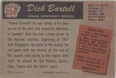 1955 Bowman #234 Dick Bartell Back