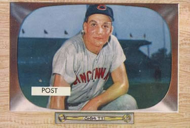 1955 Bowman #32 Wally Post Front