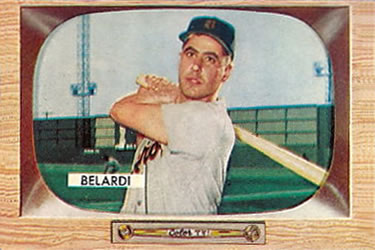 1955 Bowman #36 Wayne Belardi Front
