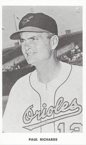 1958-60 Baltimore Orioles Thin Photocards #NNO Paul Richards Front