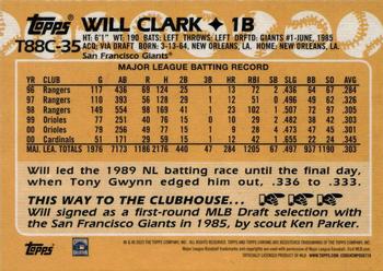 2023 Topps - 1988 Topps Baseball 35th Anniversary Chrome Silver Pack (Series One) #T88C-35 Will Clark Back