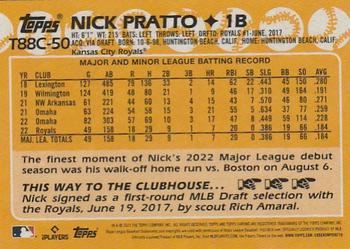 2023 Topps - 1988 Topps Baseball 35th Anniversary Chrome Silver Pack (Series One) #T88C-50 Nick Pratto Back