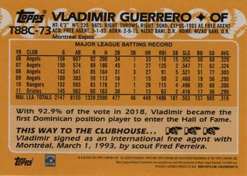 2023 Topps - 1988 Topps Baseball 35th Anniversary Chrome Silver Pack (Series One) #T88C-73 Vladimir Guerrero Back