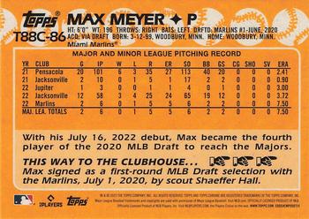 2023 Topps - 1988 Topps Baseball 35th Anniversary Chrome Silver Pack (Series One) #T88C-86 Max Meyer Back