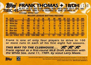 2023 Topps - 1988 Topps Baseball 35th Anniversary Chrome Silver Pack Blue (Series One) #T88C-45 Frank Thomas Back
