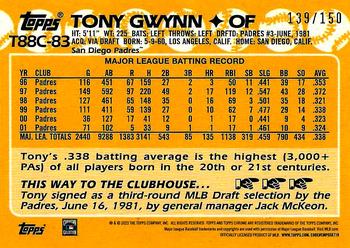 2023 Topps - 1988 Topps Baseball 35th Anniversary Chrome Silver Pack Blue (Series One) #T88C-83 Tony Gwynn Back