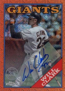 2023 Topps - 1988 Topps Baseball 35th Anniversary Chrome Silver Pack Autographs Orange (Series One) #T88C-35 Will Clark Front