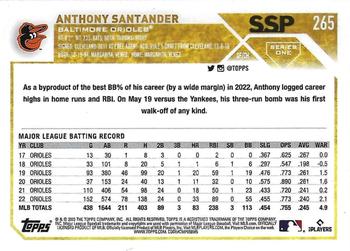 2023 Topps - Golden Mirror Image Variation SSP #265 Anthony Santander Back