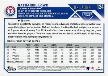 2023 Topps - Advanced Stat #124 Nathaniel Lowe Back