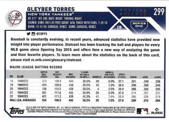 2023 Topps - Advanced Stat #299 Gleyber Torres Back
