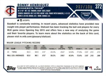 2023 Topps - Advanced Stat #372 Ronny Henriquez Back
