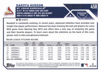 2023 Topps - Advanced Stat #458 Dakota Hudson Back