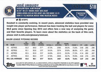 2023 Topps - Advanced Stat #518 José Urquidy Back
