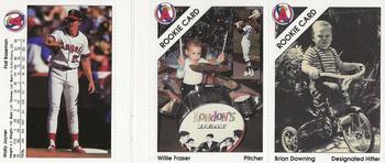 1990 Halo Magazine California Angels  - Uncut Panels #NNO Wally Joyner / Willie Fraser / Brian Downing Front