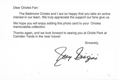 1993 Baltimore Orioles Photocards #NNO Greg Biagini Back