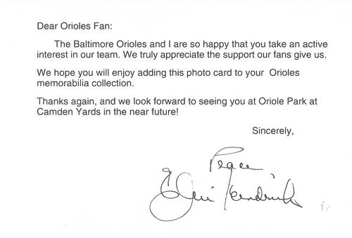 1993 Baltimore Orioles Photocards #NNO Elrod Hendricks Back