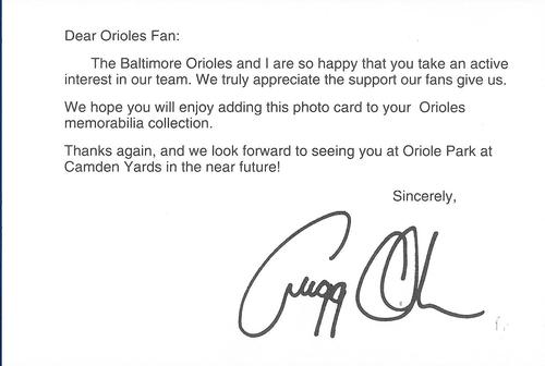 1993 Baltimore Orioles Photocards #NNO Gregg Olson Back