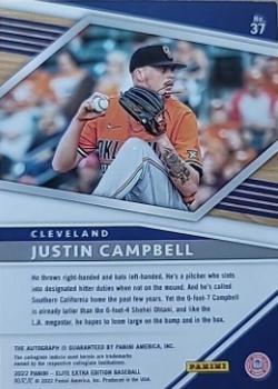 2022 Panini Elite Extra Edition - Signatures #37 Justin Campbell Back