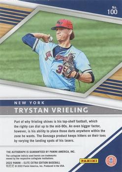 2022 Panini Elite Extra Edition - Signatures #100 Trystan Vrieling Back