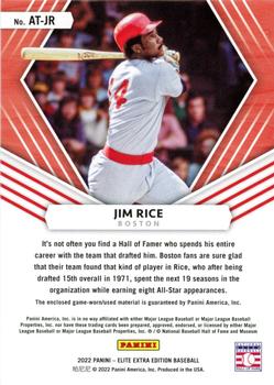 2022 Panini Elite Extra Edition - All-Time First Round Materials Gold #AT-JR Jim Rice Back